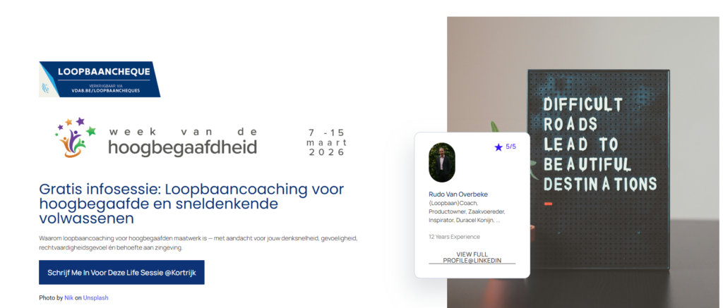 Gratis infosessie loopbaancoaching voor snelle denkers at Gromicoach expertise centrum hoogbegaafdheid